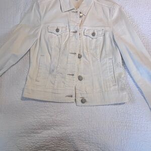 American Eagle Women's White Denim Jacket